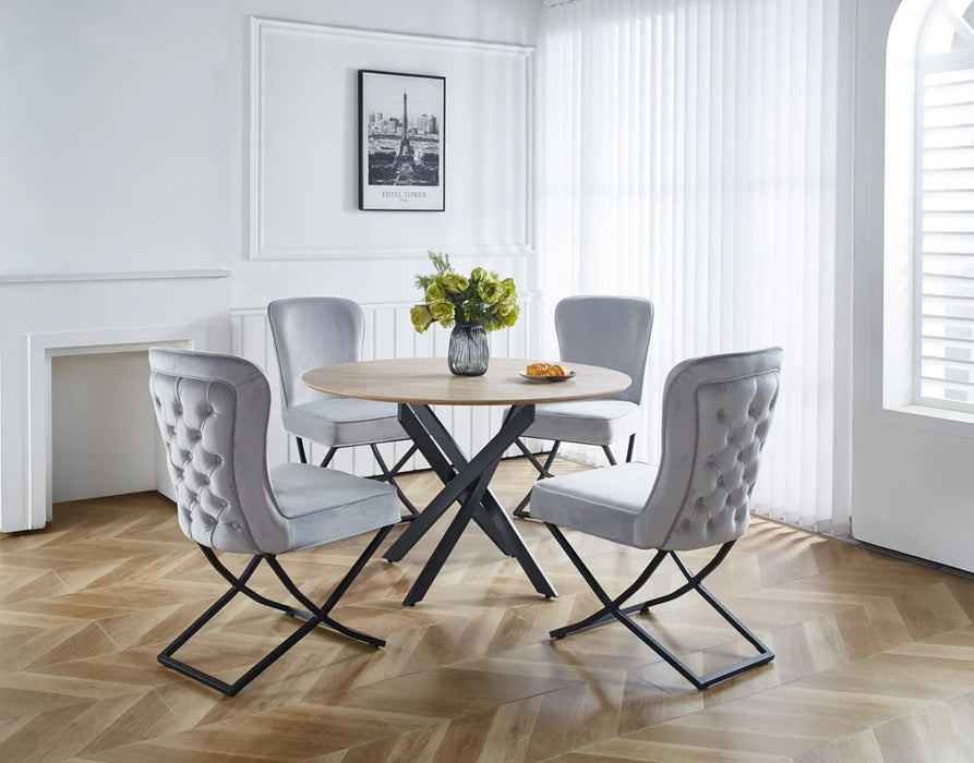 Lot de 4 chaises GABRIELLE Métal noir Velours Capitonné - image 3