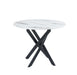 TABLE REPAS JESSICA METAL NOIR MARBRE BLANC 100x75 cm - image 1