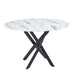 TABLE REPAS JESSICA METAL NOIR MARBRE BLANC 120x75 cm - image 2