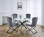 TABLE REPAS JESSICA METAL NOIR MARBRE BLANC 120x75 cm - image 1