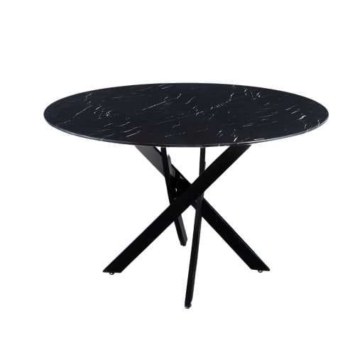 TABLE REPAS JESSICA METAL NOIR MARBRE NOIR 120X75CM - image 4