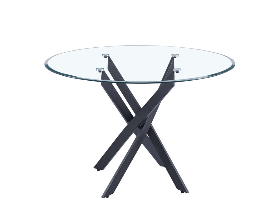 TABLE REPAS JESSICA METAL NOIR PLATEAU TRANSPARENT XXL 120 x 75 - image 1