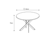 TABLE REPAS JESSICA METAL NOIR MARBRE GREIGE 100x75cm - image 2