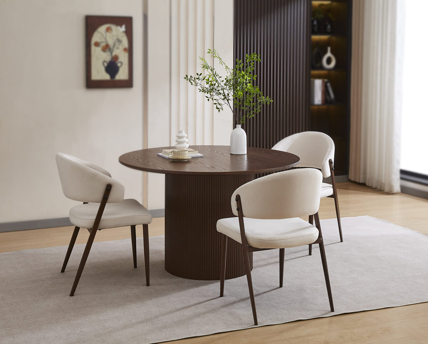 TABLE REPAS NEW BAIETA PIED EFFET NOYER PLATEAU EFFET BOIS NOYER D120x75CM - image 2