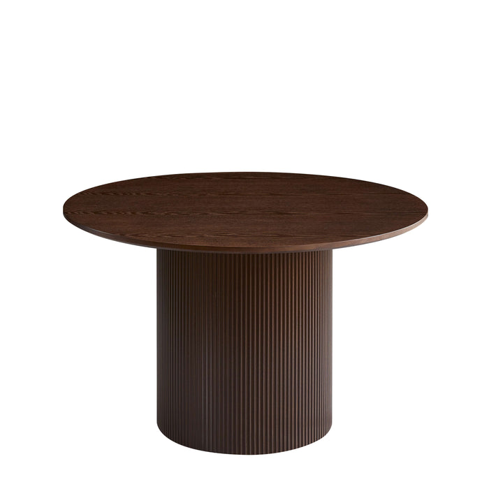 TABLE REPAS NEW BAIETA PIED EFFET NOYER PLATEAU EFFET BOIS NOYER D120x75CM - image 1