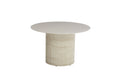 TABLE A MANGER BAIETAA CERAMIQUE EFFET TRAVERTIN PIED TRAVERTIN 120x75CM - image 1