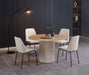 TABLE A MANGER BAIETAA CERAMIQUE EFFET TRAVERTIN PIED TRAVERTIN 120x75CM - image 3