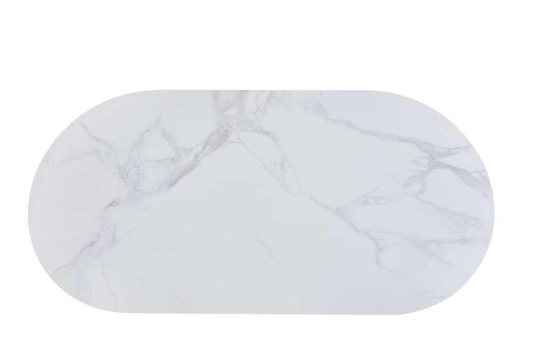 Table VENEZIA plateau céramique marbré blanc L 180 cm - image 3
