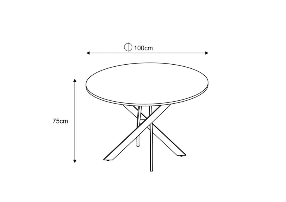 TABLE A MANGER EN BOIS JESSICA PIEDS METAL NOIR - image 3