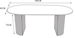 TABLE A MANGER ANNA PIED METAL EFFET TRAVERTIN PLATEAU CERAMIQUE TRAVERTIN BRILLANT 180x90x75cm - image 4