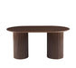TABLE A MANGER KINSHASA PIED METAL EFFET NOYER PLATEAU EFFET BOIS NOYER 160x90x75cm - image 1