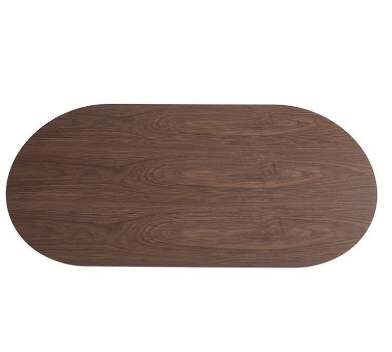 TABLE A MANGER KINSHASA PIED METAL EFFET NOYER PLATEAU EFFET BOIS NOYER 160x90x75cm - image 3