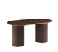 TABLE A MANGER KINSHASA PIED METAL EFFET NOYER PLATEAU EFFET BOIS NOYER 160x90x75cm - image 2