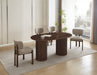 TABLE A MANGER KINSHASA PIED METAL EFFET NOYER PLATEAU EFFET BOIS NOYER 160x90x75cm - image 5