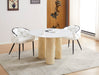 TABLE REPAS ANAÏS PIEDS TRAVERTIN PLATEAU CERAMIQUE MARBRE BLANC 120CM - image 4