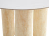 TABLE REPAS ANAÏS PIEDS TRAVERTIN PLATEAU CERAMIQUE MARBRE BLANC 120CM - image 3