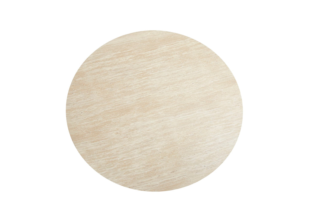 TABLE REPAS ANAÏS PIEDS TRAVERTIN PLATEAU CERAM TRAVERTIN 120CM - image 2