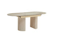 TABLE EXTENSIBLE SAHARA PIED EFFET TRAVERTIN PLATEAU CERAMIQUE TRAVERTIN BRILLANT 160/200x90x75 - image 3