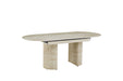 TABLE EXTENSIBLE SAHARA PIED EFFET TRAVERTIN PLATEAU CERAMIQUE TRAVERTIN BRILLANT 160/200x90x75