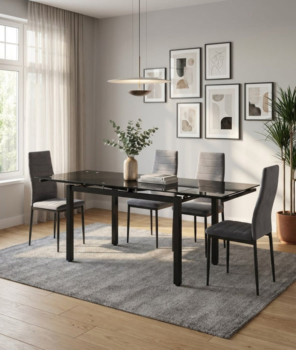CHAISE TOLIA VELOURS GRIS - image 4