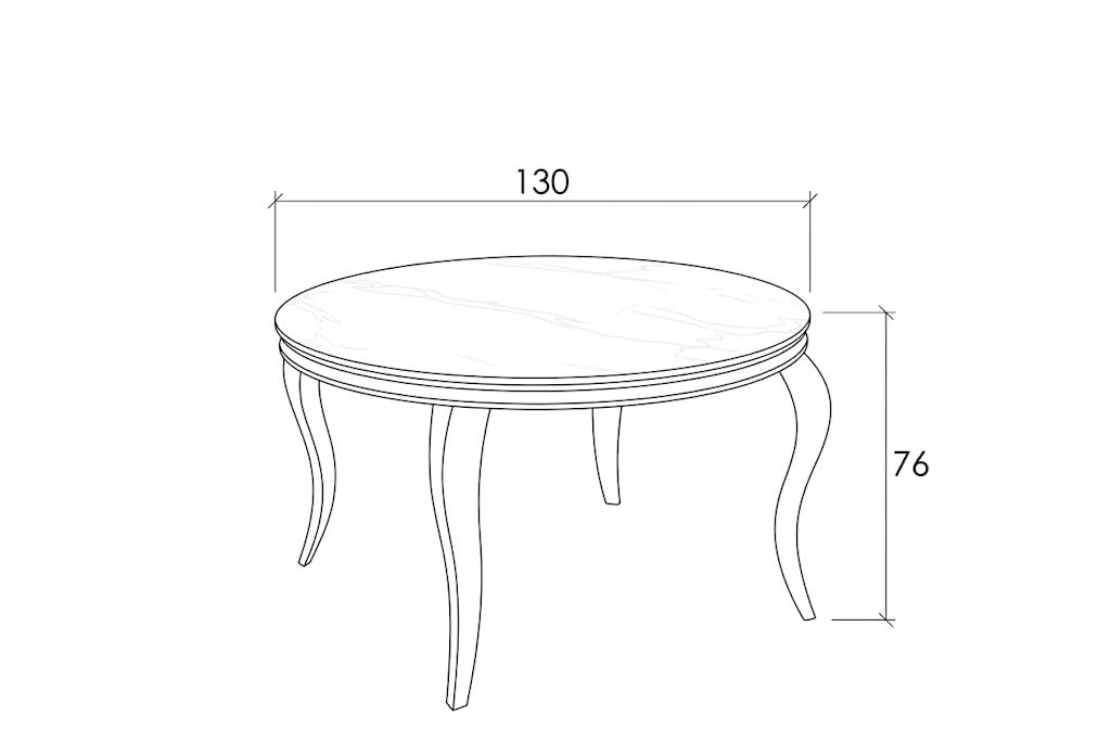 TABLE BAROQUE RONDE PIEDS CHROME PLATEAU EN VERRE MARBRE DE CARRARE 130x75cm - image 3