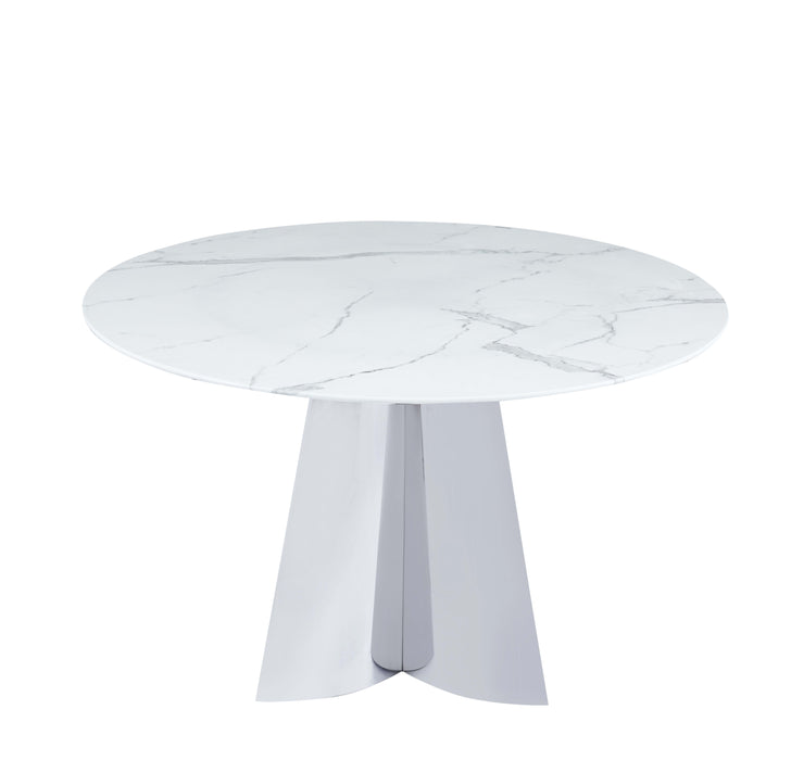 Table à manger CAPUCINE Chrome Marbre blanc - image 3