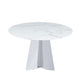 Table à manger CAPUCINE Chrome Marbre blanc