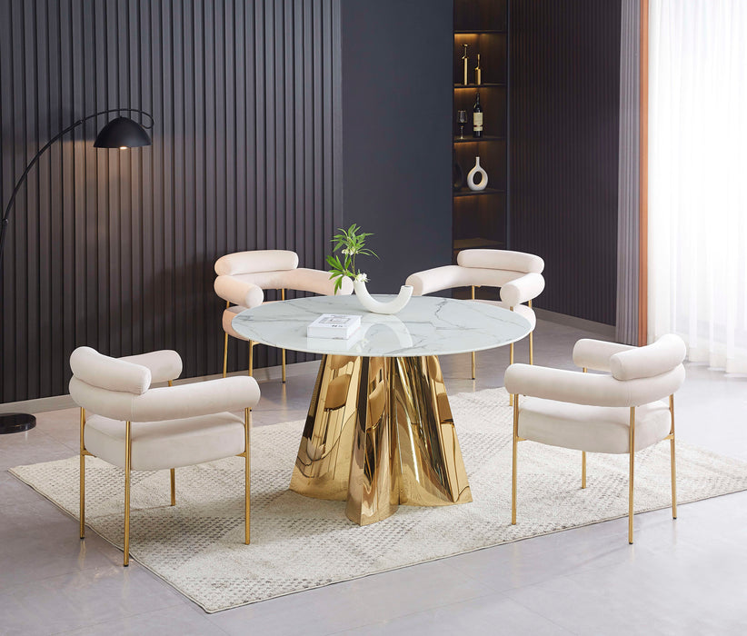 Table à manger CAPUCINE Gold Marbre blanc - image 6