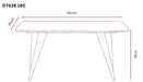 TABLE A MANGER GRAFFI PIED CHROME PLATEAU EN CERAMIQUE MARBRE BLANC180x90x75cm - image 4