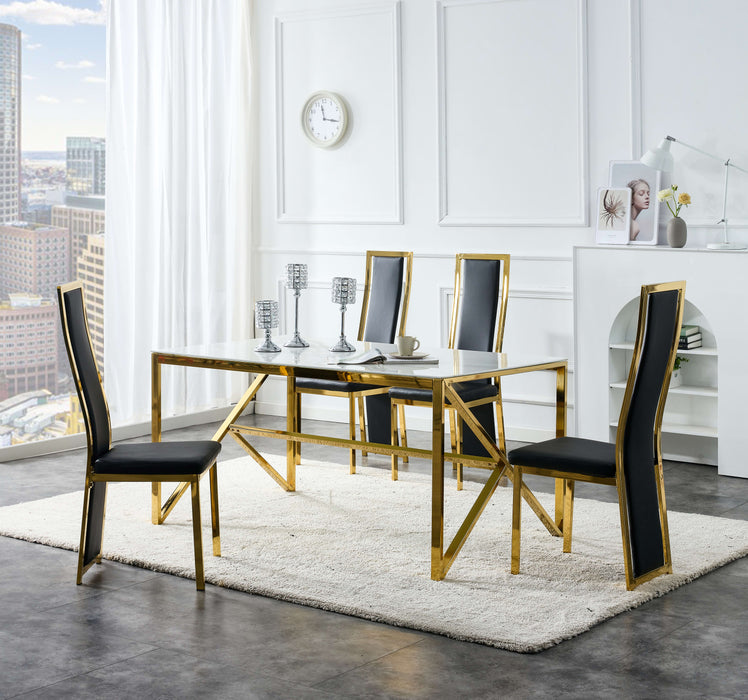 Lot de chaises Dana simili cuir contour Gold - image 6