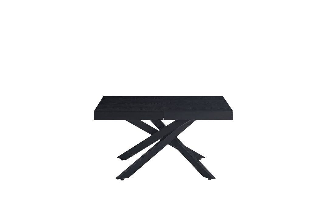TABLE EXTENSIBLE A RALLONGE BALNI METAL NOIR BOIS NOIR 140/220X90cm - image 1