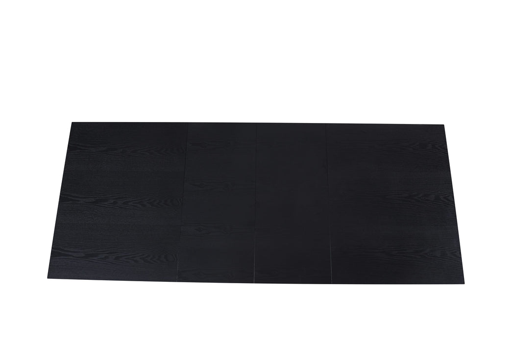 TABLE EXTENSIBLE A RALLONGE BALNI METAL NOIR BOIS NOIR 140/220X90cm - image 5