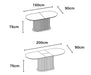 TABLE REPAS EXTENSIBLE LOKA PIED MDF EFFET NOYER PLATEAU MDF EFFET NOYER 160/200X90X75 - image 3