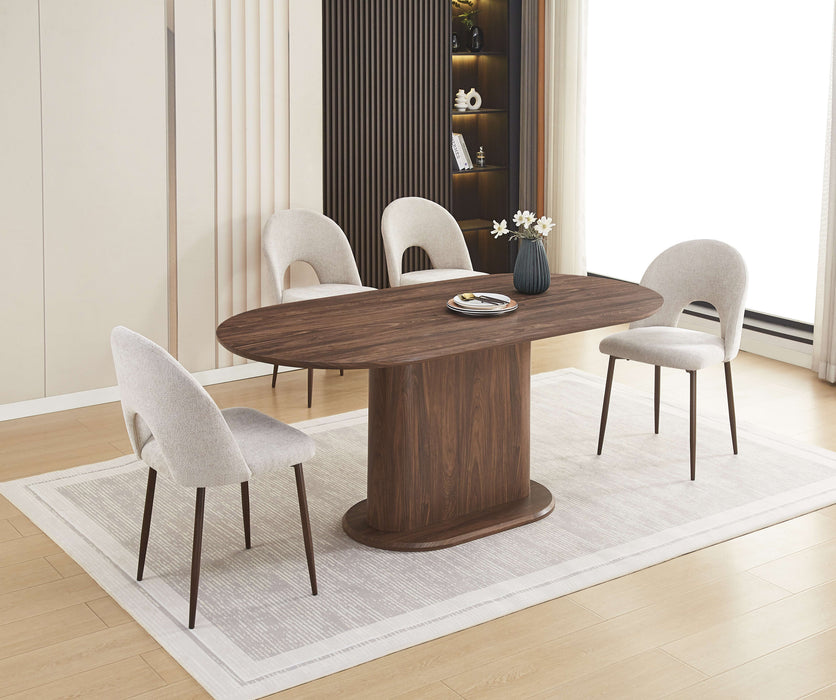 TABLE REPAS LOKA PLATEAU/BASE MDF EFFET NOYER PIED MDF EFFET NOYER 160X90X75cm - image 5