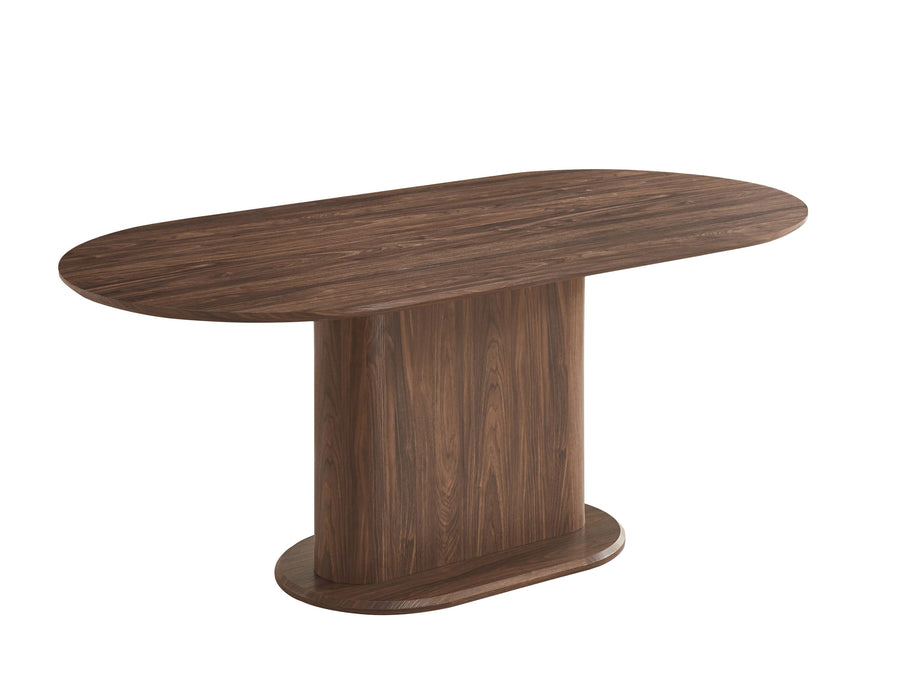 TABLE REPAS LOKA PLATEAU/BASE MDF EFFET NOYER PIED MDF EFFET NOYER 160X90X75cm - image 2