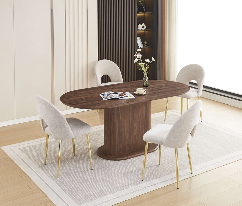 TABLE REPAS LOKA PLATEAU/BASE MDF EFFET NOYER PIED MDF EFFET NOYER 160X90X75cm - image 6