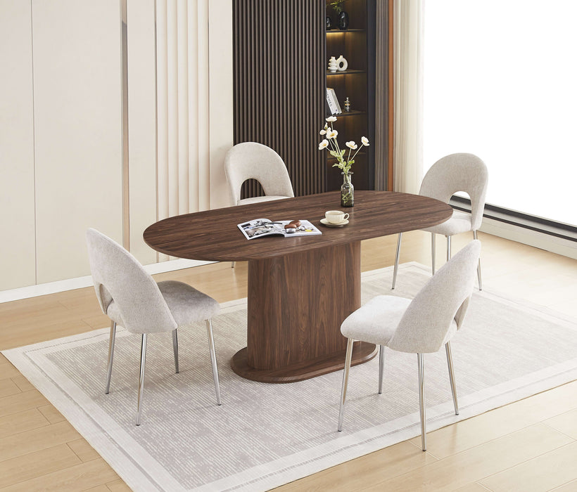 TABLE REPAS LOKA PLATEAU/BASE MDF EFFET NOYER PIED MDF EFFET NOYER 180X90X75cm - image 5