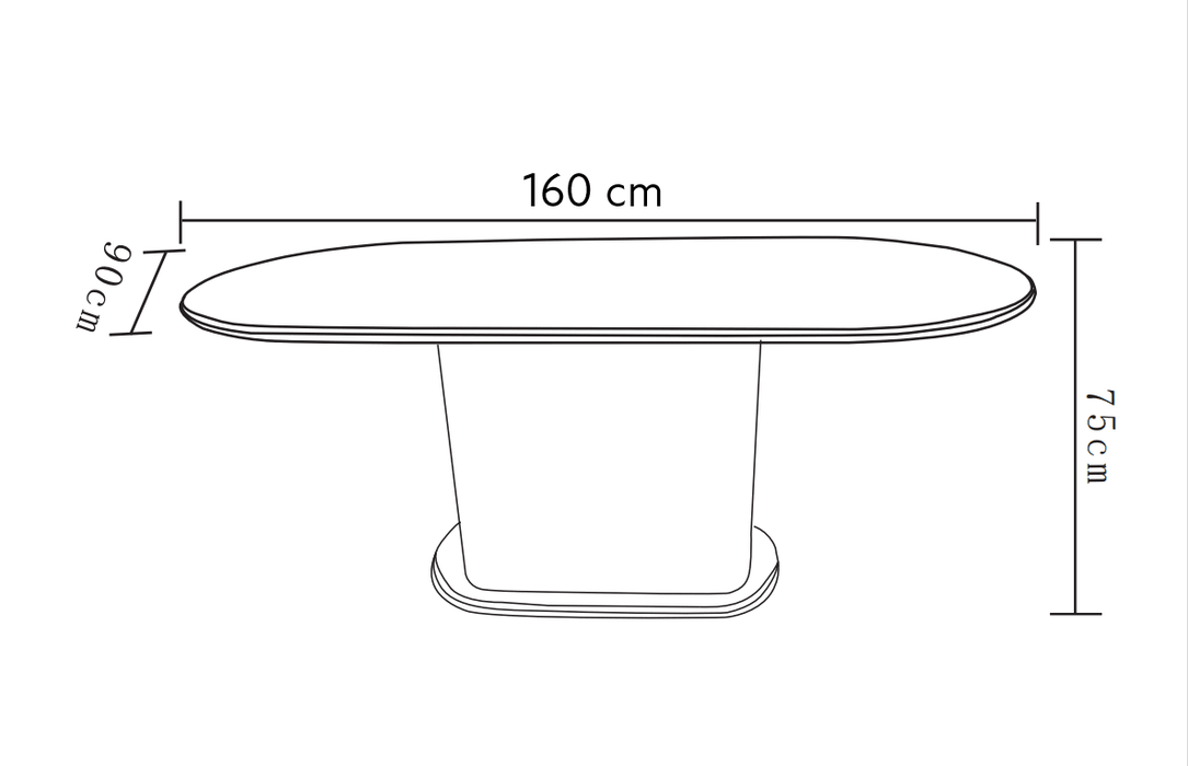 TABLE REPAS LOKA PLATEAU/BASE MDF EFFET NOYER PIED MDF EFFET NOYER 160X90X75cm - image 3