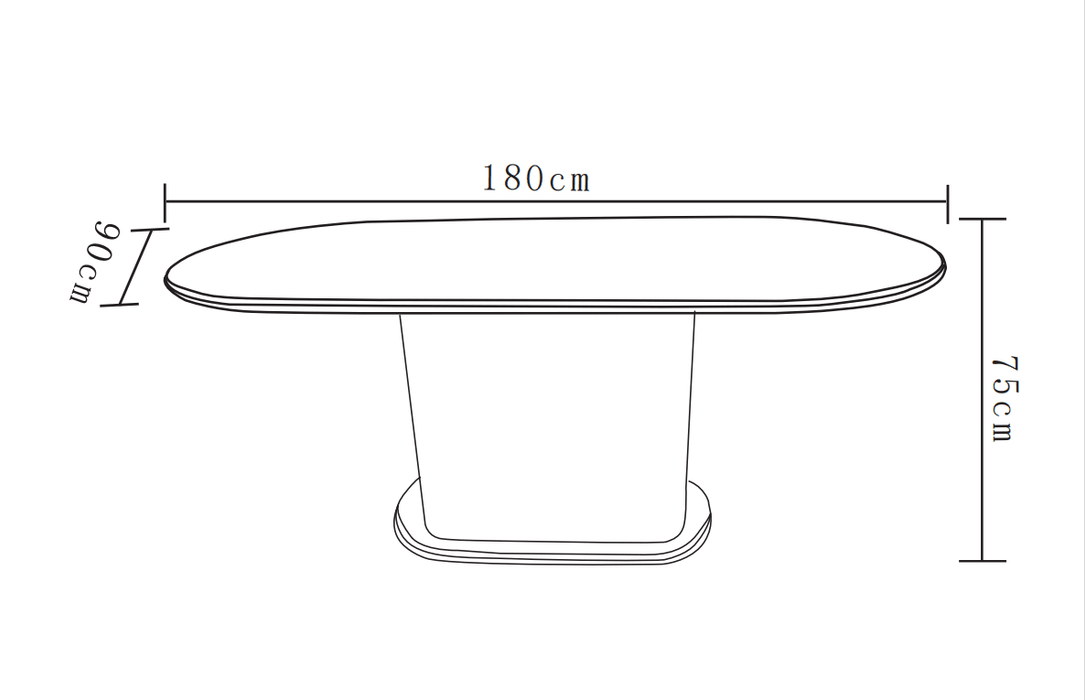 TABLE REPAS LOKA PLATEAU/BASE MDF EFFET NOYER PIED MDF EFFET NOYER 180X90X75cm - image 3