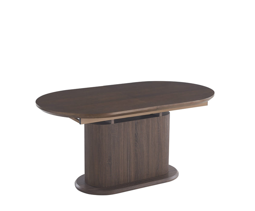 TABLE REPAS EXTENSIBLE LOKA PIED MDF EFFET NOYER PLATEAU MDF EFFET NOYER 160/200X90X75 - image 2