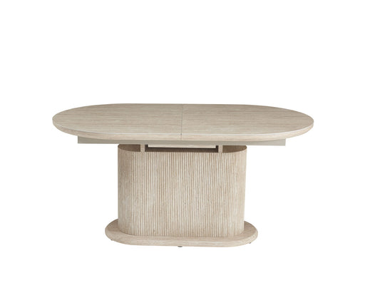 TABLE REPAS EXTENSIBLE LOKA PIED MDF EFFET TRAVERTIN PLATEAU CERAMIQUE TRAVERTIN MAT 160/200X90X75