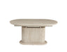 TABLE REPAS EXTENSIBLE LOKA PIED MDF EFFET TRAVERTIN PLATEAU CERAMIQUE TRAVERTIN MAT 160/200X90X75 - image 1