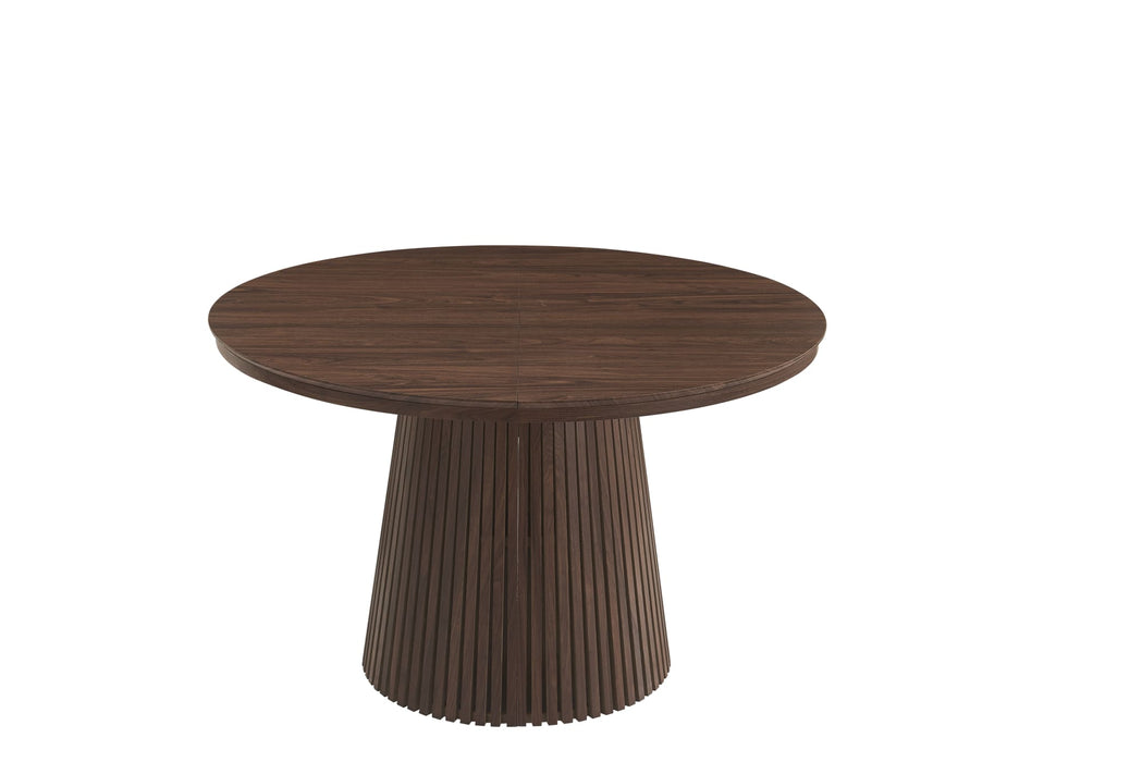 TABLE REPAS EXTENSIBLE AMBRE PIED MDF EFFET NOYER PLATEAU MDF EFFET NOYER 120/160/200X120X75