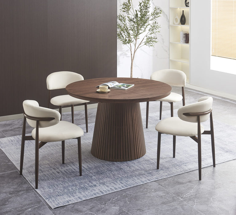 TABLE REPAS EXTENSIBLE AMBRE PIED MDF EFFET NOYER PLATEAU MDF EFFET NOYER 120/160/200X120X75