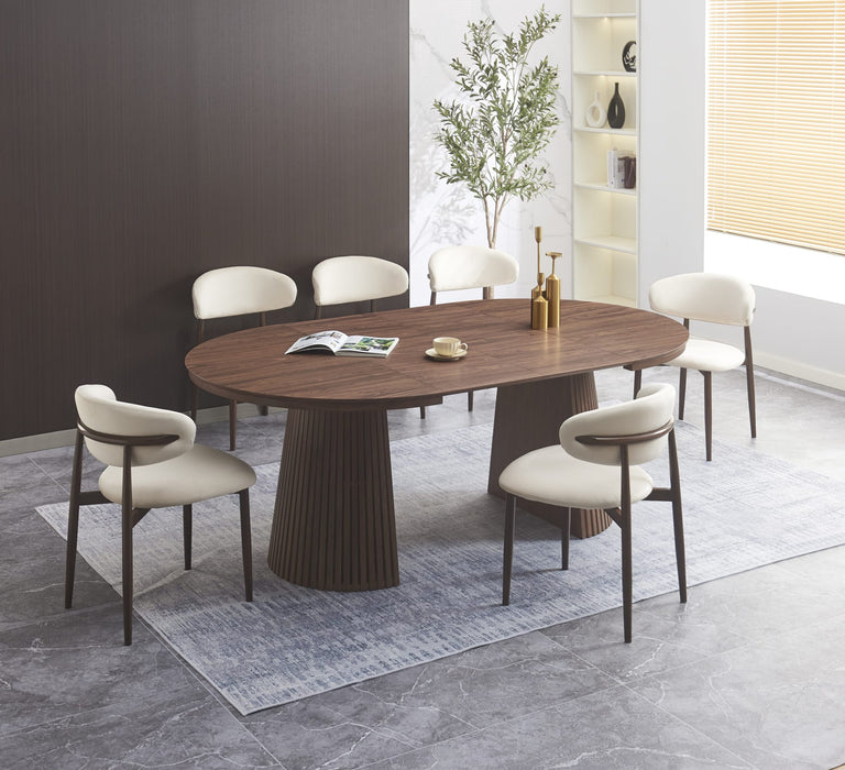 TABLE REPAS EXTENSIBLE AMBRE PIED MDF EFFET NOYER PLATEAU MDF EFFET NOYER 120/160/200X120X75