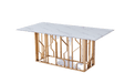 TABLE REPAS PORTOFINO GOLD MARBRE BLANC 180 x 90 CM - image 1