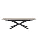TABLE REPAS EXTENSIBLE NANA PIED METAL NOIR CERAMIQUE TRAVERTIN MAT 180/260x90x76cm - image 3