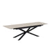 TABLE REPAS EXTENSIBLE NANA PIED METAL NOIR CERAMIQUE TRAVERTIN MAT 180/260x90x76cm - image 4