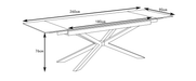 TABLE REPAS EXTENSIBLE NANA PIED METAL NOIR CERAMIQUE TRAVERTIN MAT 180/260x90x76cm - image 6
