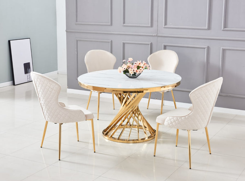 CHAISE HILTON GOLD VELOURS BEIGE - image 5
